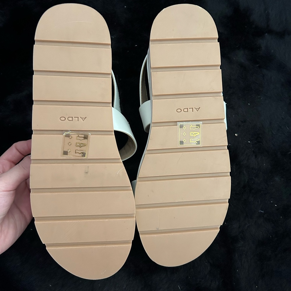 Aldo Cream Slide Sandals
